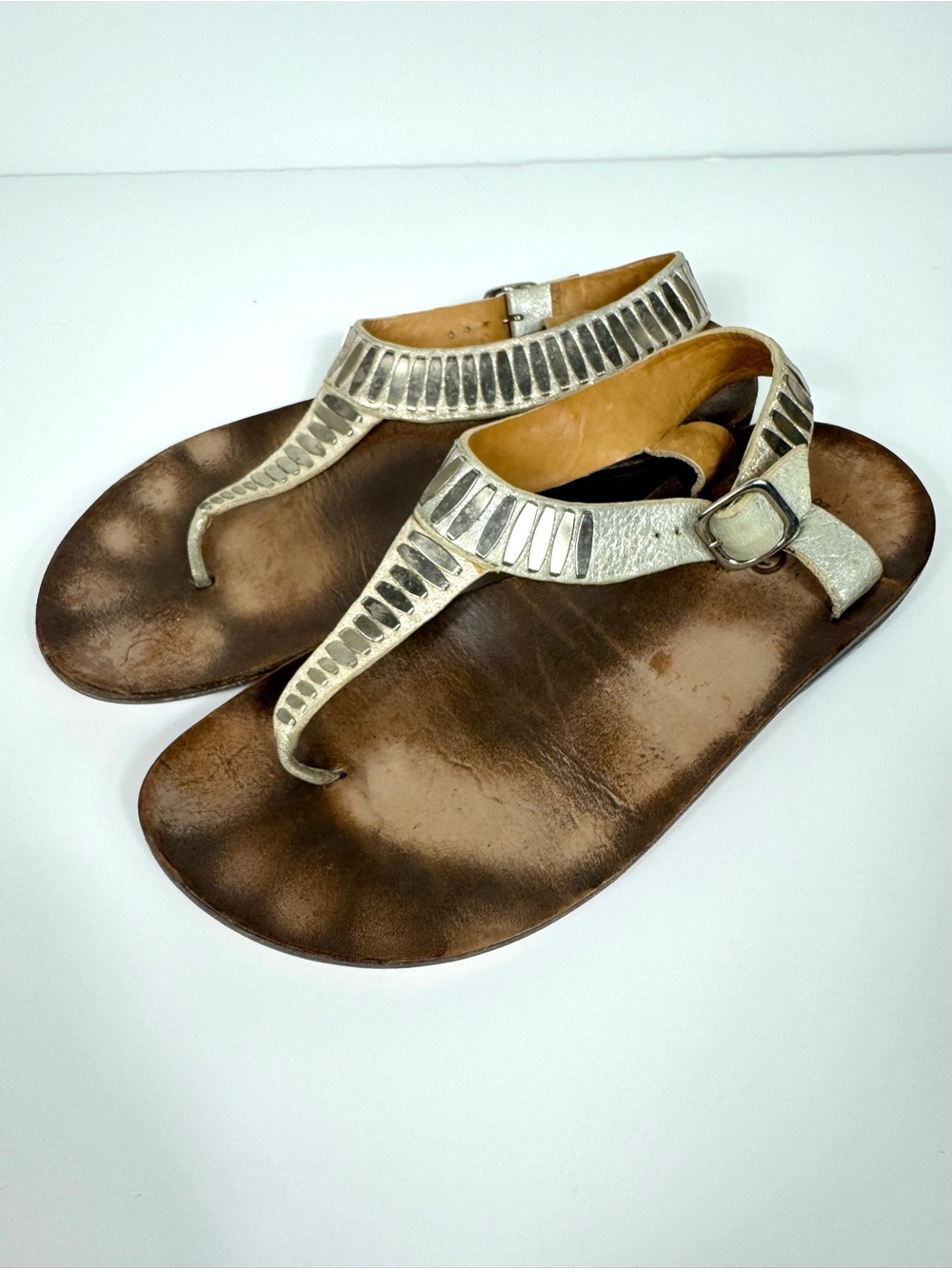 Calleen Cordero‎ Cleo light gold leather sandals 8